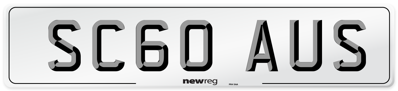 SC60 AUS Number Plate from New Reg
